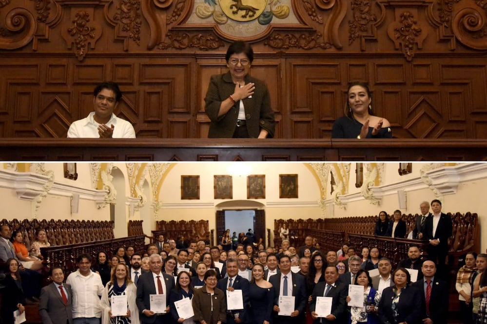 La rectora Lilia Cedillo entregó certificados a directivos y administrativos de la BUAP en el Edificio Carolino | Foto: Buap