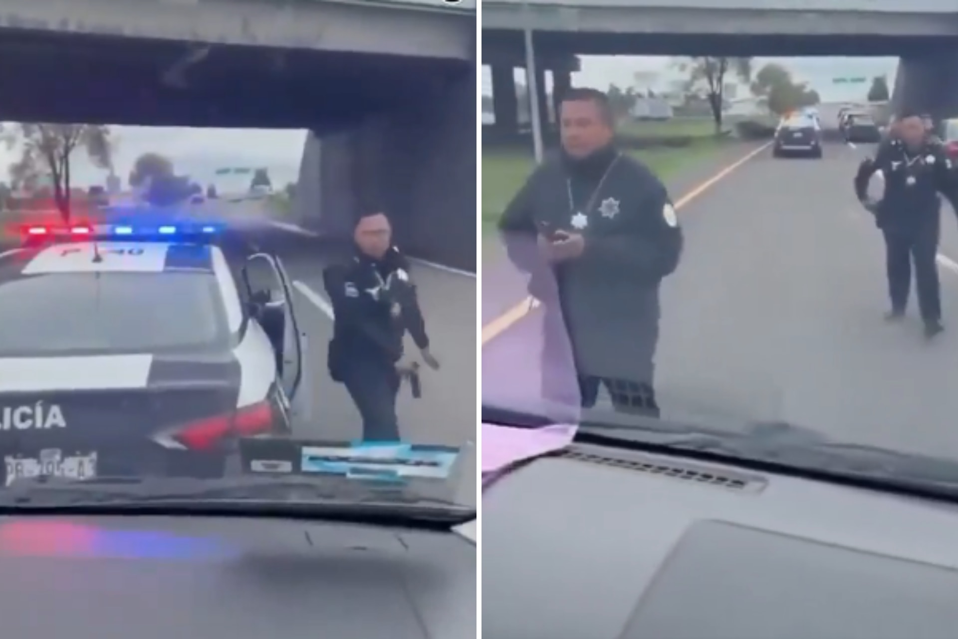 Suspenden a policías de Coronango tras video donde uno saca su arma durante una infracción