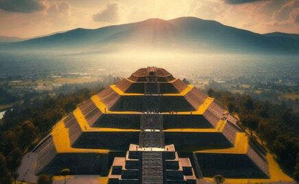 Esta es la Gran Pirámide que está alineada al Popocatépetl