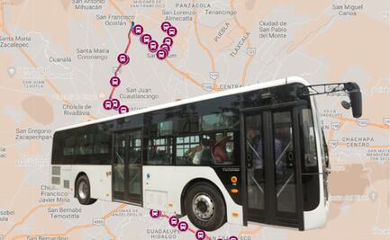 MAPA de recorrido y paraderos de la Línea 4 de RUTA 