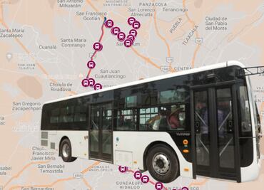 MAPA de recorrido y paraderos de la Línea 4 de RUTA