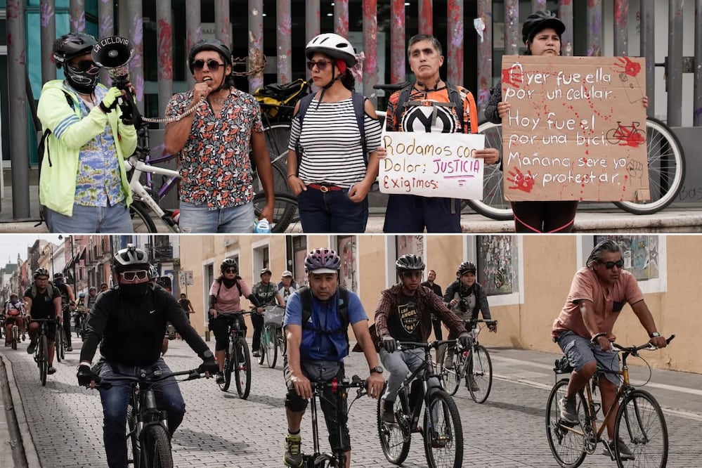Con bicicletas y pancartas, los manifestantes exigieron justicia por Cuitláhuac Muñoz | Foto: EsImagen