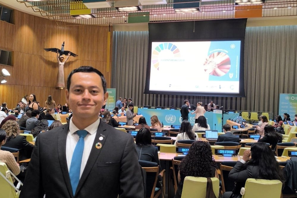 Alan Kin Sorcia Rodríguez participó en el ECOSOC Youth Forum 2026 | Foto: Buap