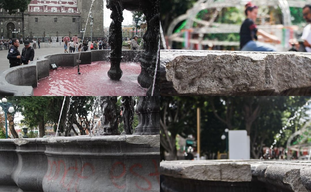Fotos: EsImagen I Así quedó la fuente de San Miguel tras los daños ocasionados en la protesta
