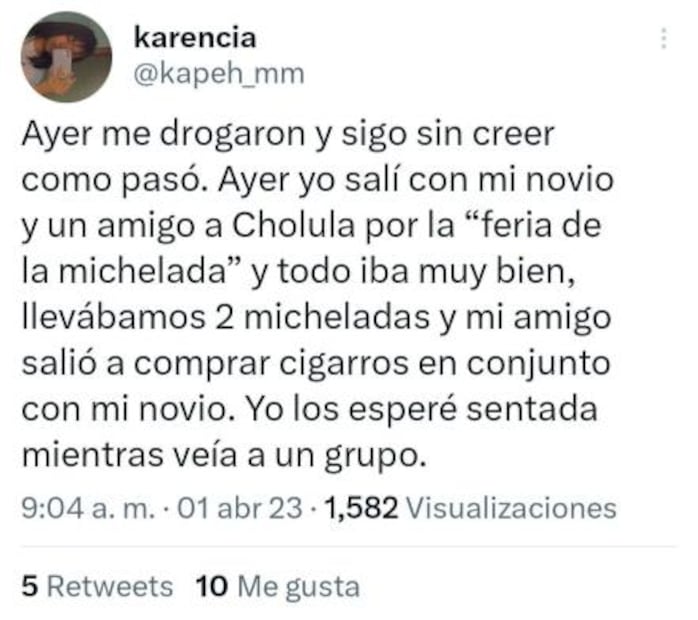 Joven denuncia que fue drogada en la Feria de la Michelada en Cholula