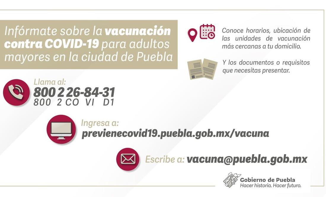Vacuna Covid Puebla: ¿Dónde y a qué hora me toca vacunarme?