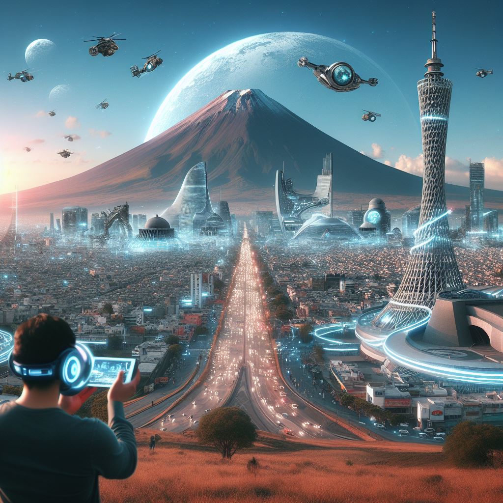 Así visualiza la Inteligencia Artificial el futuro de la población en Puebla | Foto generada por BING