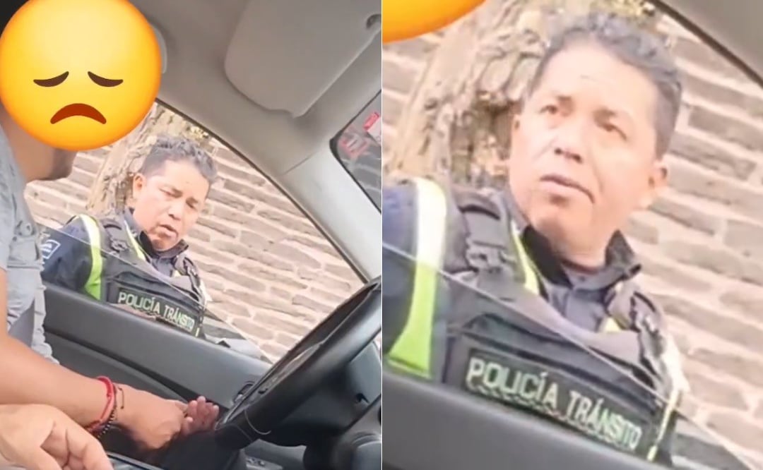 Un automovilista grabó el momento en que un agente de Tránsito presuntamente le pidió dinero para evitar una multa | Foto: Captura de video