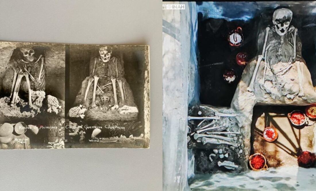Cráneos esculpidos, zona arqueológica de Cholula / Foto: INAH / Archivo Histórico de Fotografías de la Región Cholulteca Poblana. Colección John O’Leary