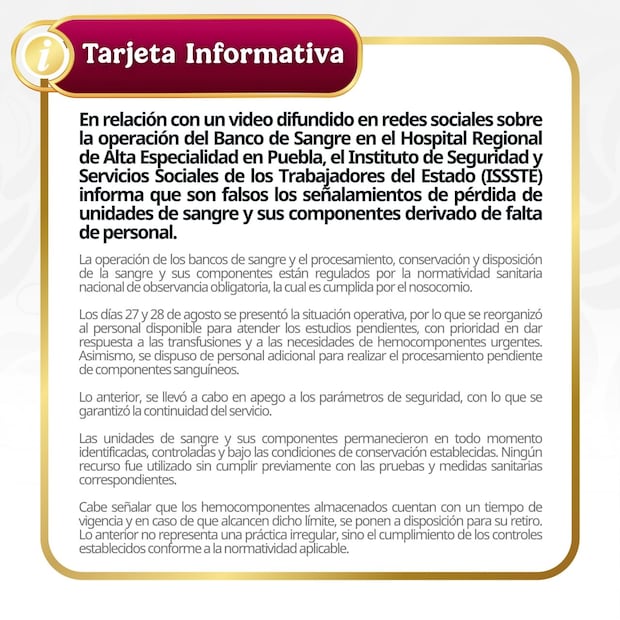 Foto: ISSSTE Puebla