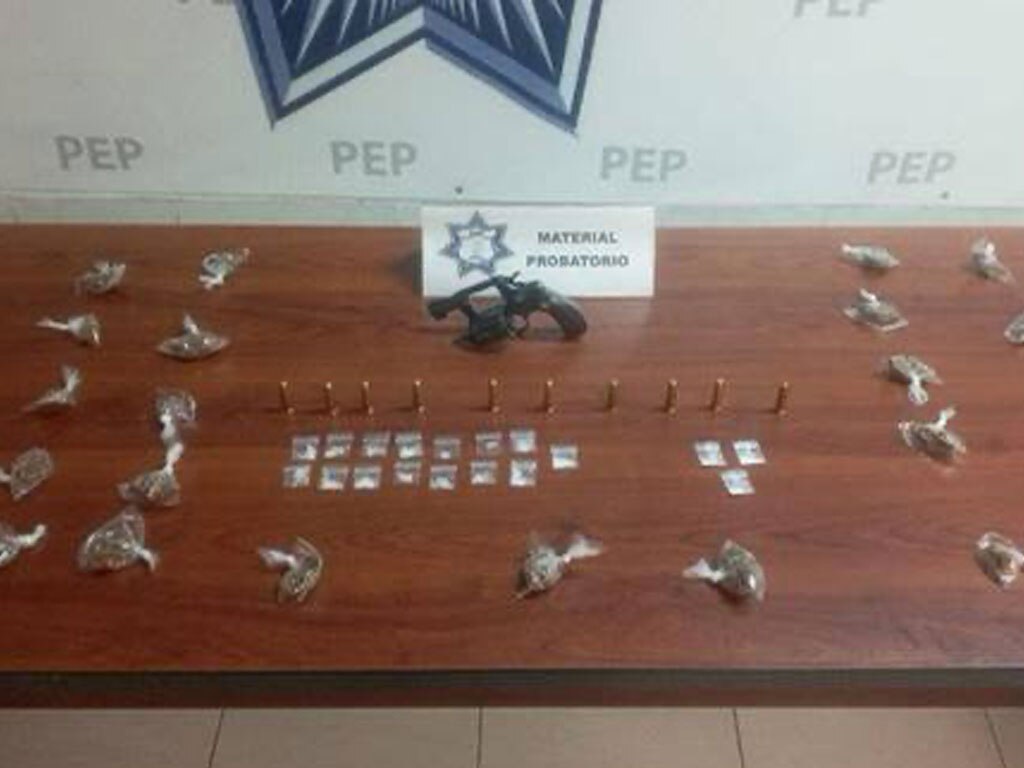 Niño narcotraficante en Atlixco es detenido con drogas y arma de fuego