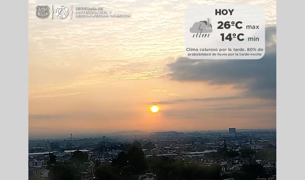 Pronóstico de clima para Puebla, 10 de mayo 2021
