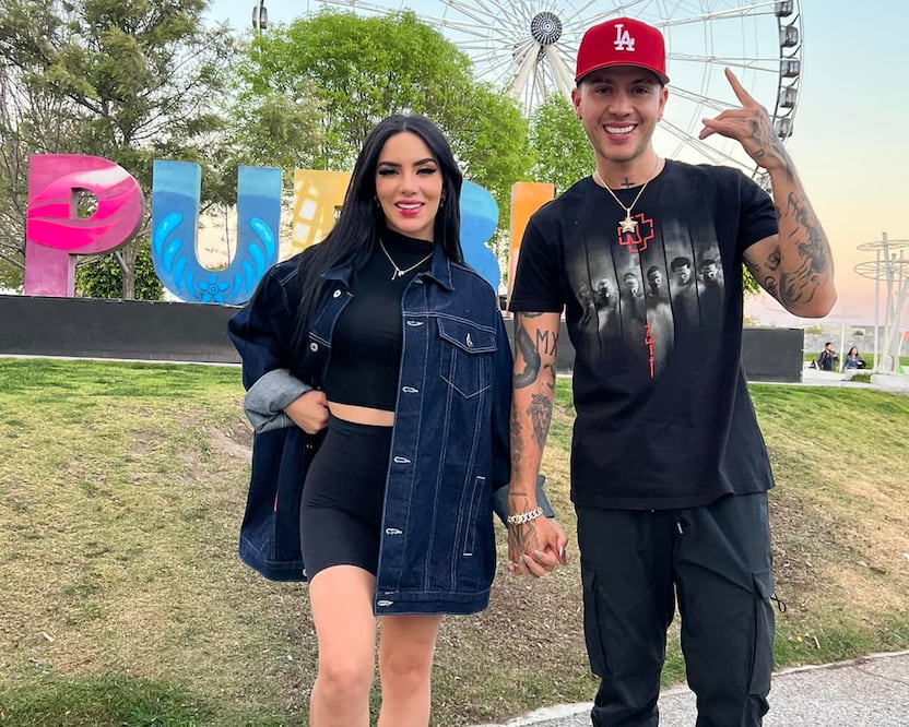 Kim y JD se dieron una vuelta por la Estrella de Puebla en la zona Angelópolis Foto: Facebook Kimberly Loaiza