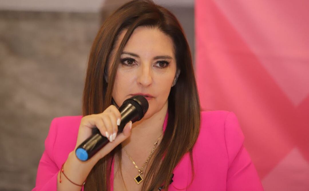 Maiella Gómez Maldonado ofreció una conferencia de prensa en Puebla | Foto: Agencia Es Imagen para El Universal Puebla