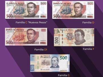 Cómo identificar los billetes de 500 pesos que se aceptan en México