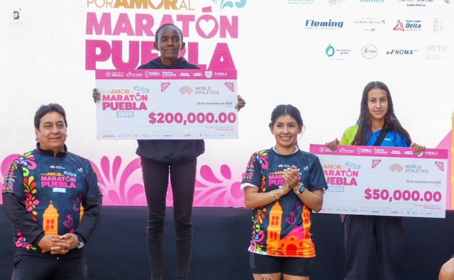 Atleta de Kenia gana Maratón de Puebla 2025 en la categoría femenil