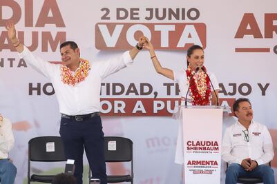 Claudia Sheinbaum acompaña a Alejandro Armenta en arranque de campaña rumbo a la gubernatura