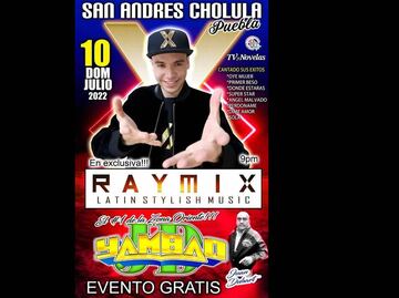 La presentación de Raymix en San Andrés Cholula será gratuita