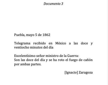 Estos son los telegramas de Zaragoza durante y después de la Batalla del 5 de mayo 