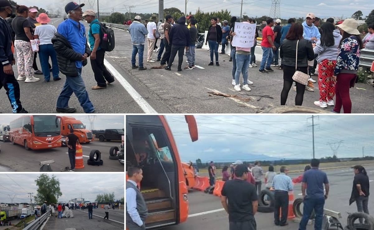 Este es el segundo bloqueo de la autopista México-Puebla en menos de 24 horas | Foto: Redes sociales