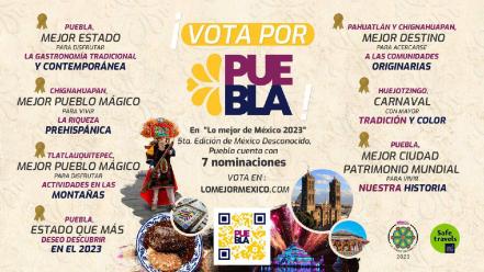 Siete maravillas de Puebla participan en concurso nacional "Lo Mejor de México 2023"
