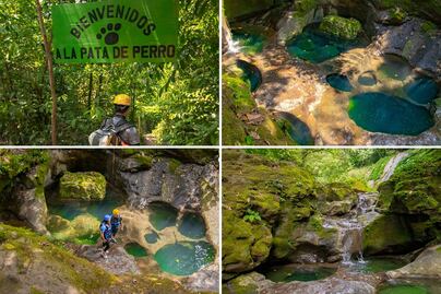 Dónde está la poza turquesa con forma de pata de perro en Puebla