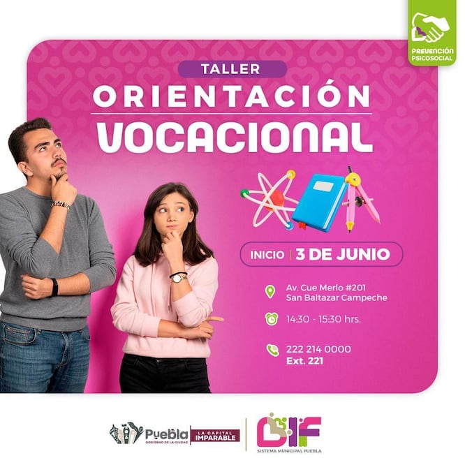 El SMDIF te ayuda con su taller de orientación vocacional | Foto: SMDIF Puebla.