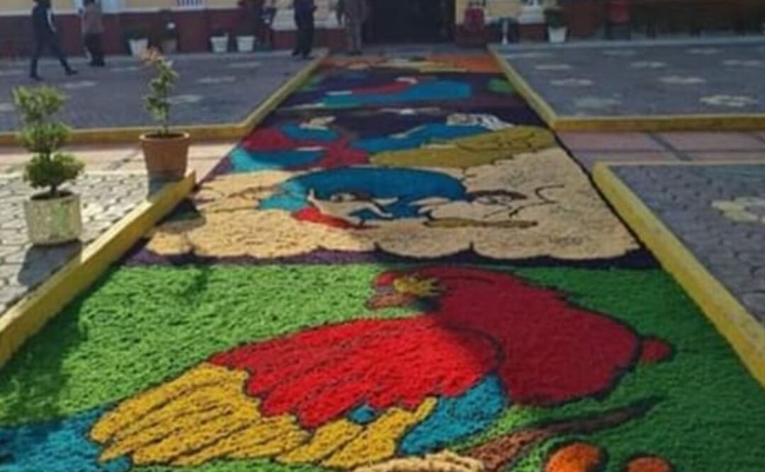 Cholula, Atlixco y Caleras son algunos puntos con tapetes de aserrín. | Foto: Facebook Atlixco Pueblo Mágico