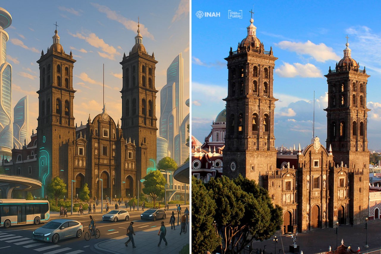 Ciudad de Puebla | Foto: ChatGPT para El Universal Puebla / INAH