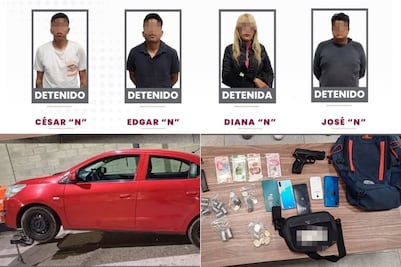 Detienen a cinco presuntos asaltantes de tiendas de conveniencia en Puebla