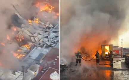 VIDEO. Despliegan helicóptero por incendio en el Parque Industrial 5 de Mayo