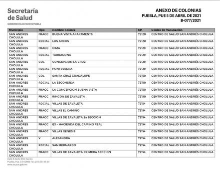 Anuncia Puebla la vacunación de la segunda dosis