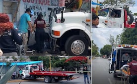 Grúa embiste puesto de memelas en Tehuacán y deja gravemente heridas a madre e hija