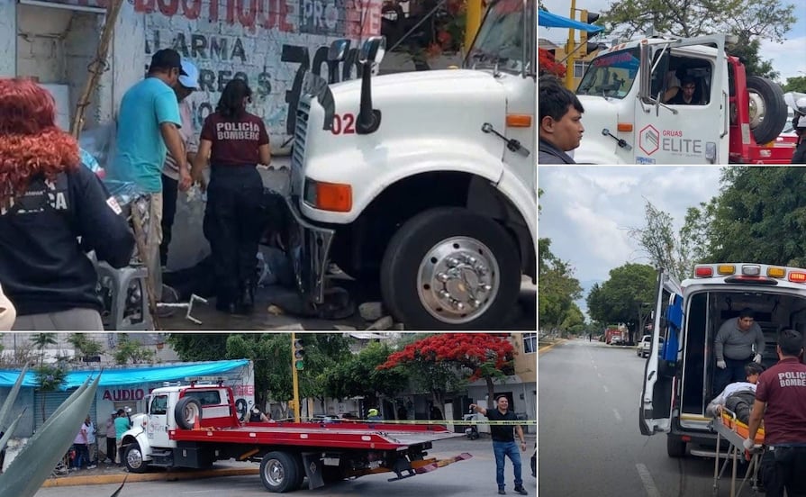 Grúa embiste puesto de memelas en Tehuacán y deja gravemente heridas a madre e hija