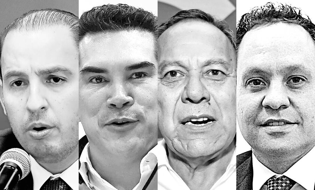 De izquierda a derecha: Marko Cortés, Alejandro Moreno, Jesús Zambrano y Clemente Castañeda. Fotos: Archivo/ EL UNIVERSAL.