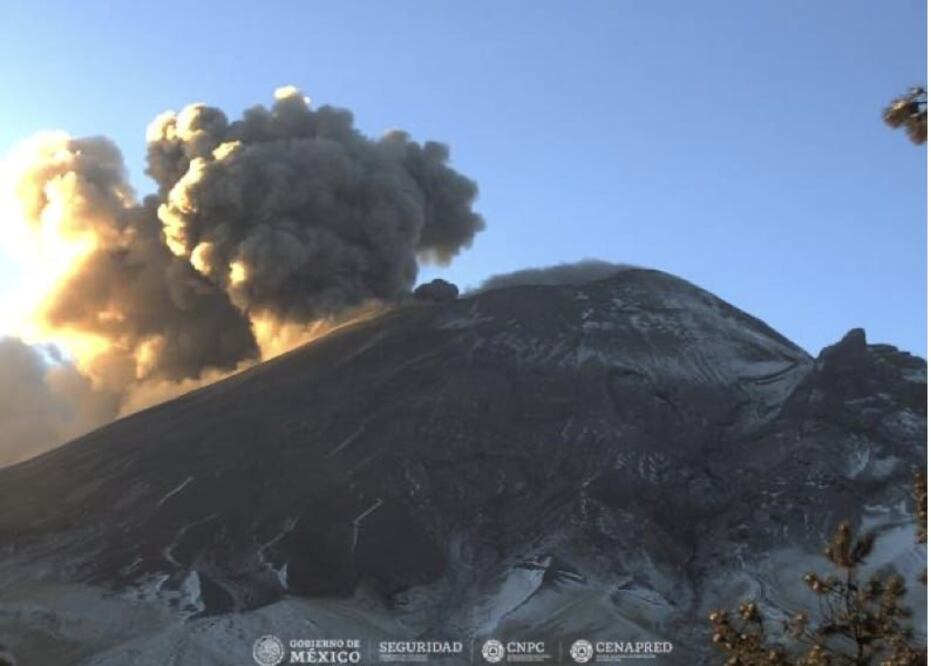 La actividad del volcán Popocatépetl se mantiene en Amarillo Fase 2 del semáforo de alerta | Foto: Especial