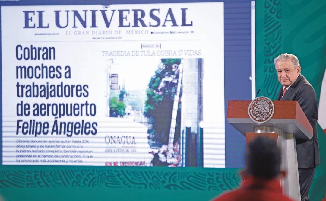 Los calificativos denigrantes hacia El Gran Diario de México son recurrentes en las conferencias de prensa mañaneras del presidente Andrés Manuel López Obrador. Foto: Germán Espinosa/ EL UNIVERSAL.