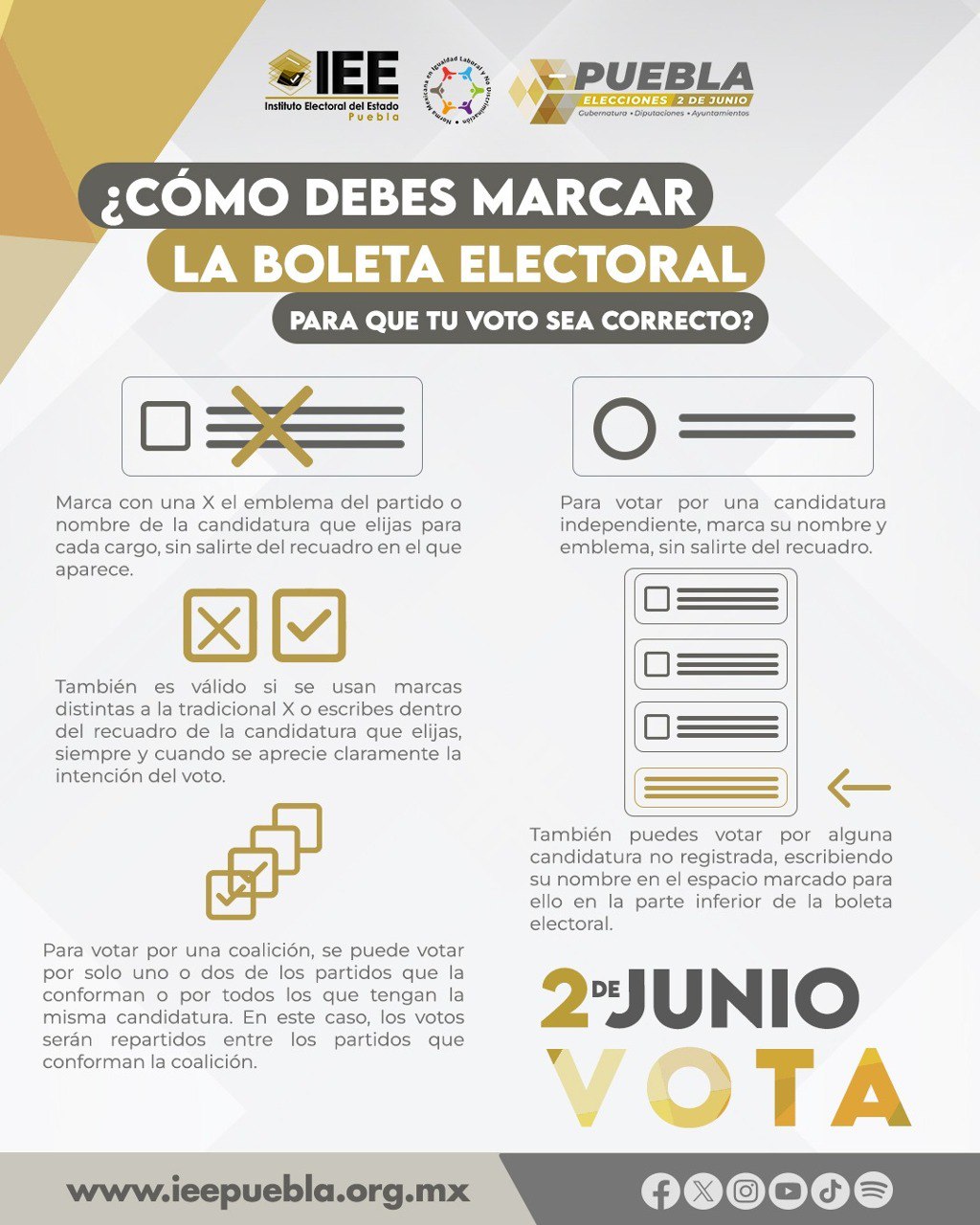 En Puebla se recibirán 6 boletas electorales en cada casilla | Foto: EsImagen