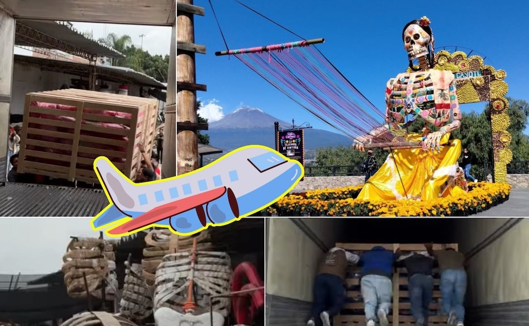 Las monumentales catrinas de Atlixco iniciaron su viaje rumbo a Francia y Alemania | Foto: RRSS