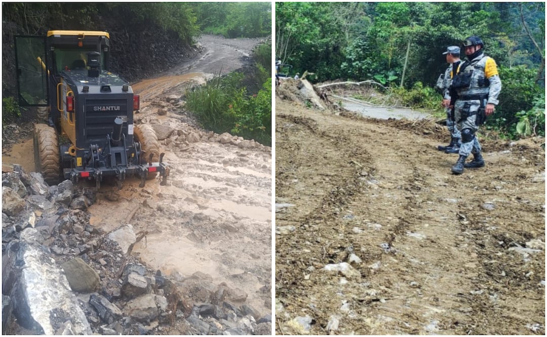 Reabren caminos tras deslaves en Hermenegildo Galeana y San Felipe Tepatlán | Foto: Gobierno de Puebla.