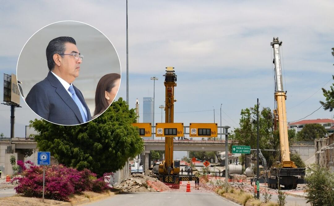 El distribuidor vial que se construye en Vía Atlixcáyotl está avanzando / Foto: EsImagen