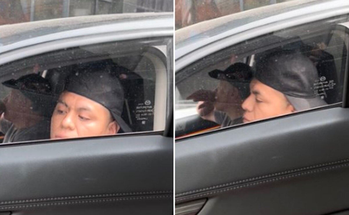 Los sujetos huyen del sitio tras el incidente de tránsito Foto: @GeorginaHolguin