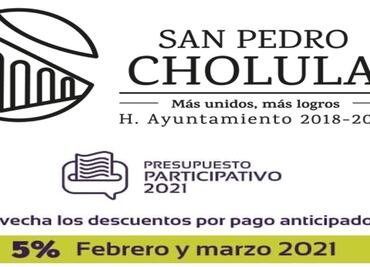 Pago predial Cholula 2021. Aprovecha los últimos días de descuento