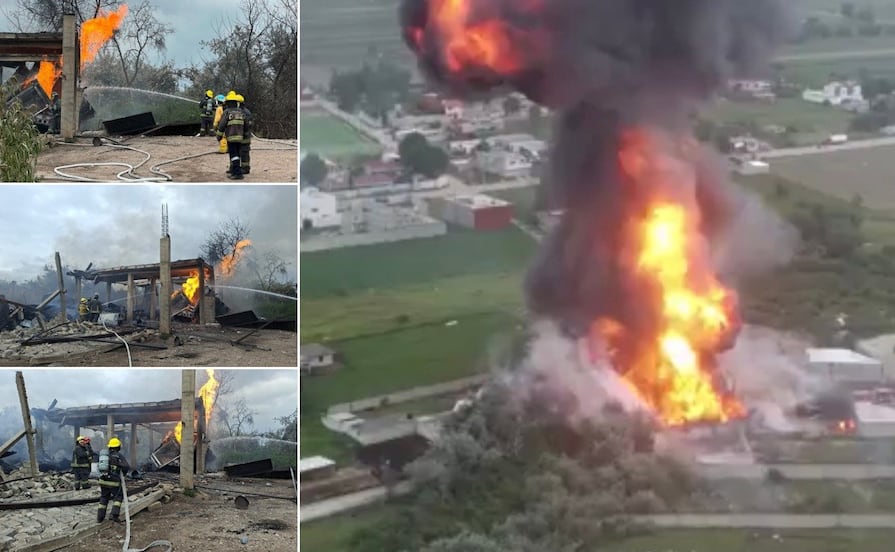 Hay tres heridos por explosión de pipas de gas en Tepeaca; investigan origen del combustible