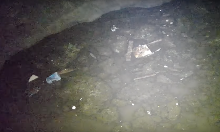Así se ve el socavón en Puebla de noche