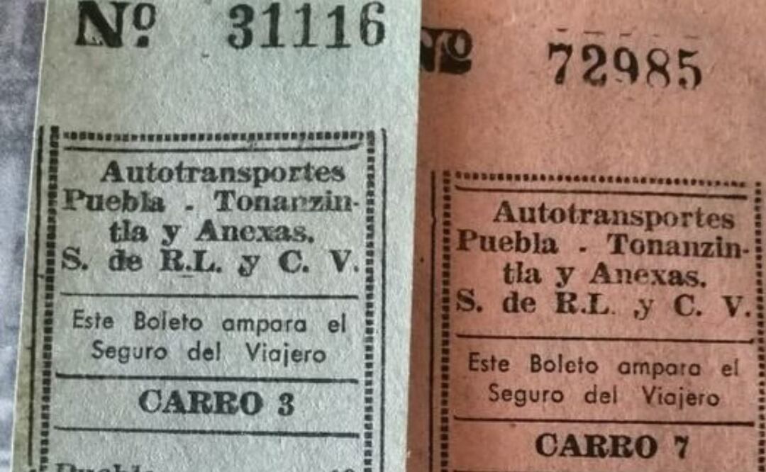 La tradición marcaba que, si el número del boleto del camión sumaba 21, podías cobrar un beso | Foto: Puebla Antigua