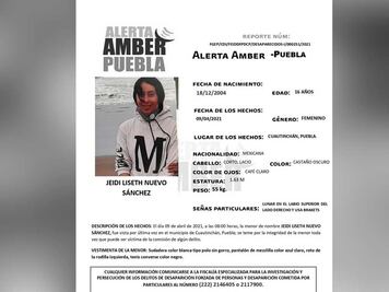 Activan Alerta Amber para localizar a adolescente de 16 años