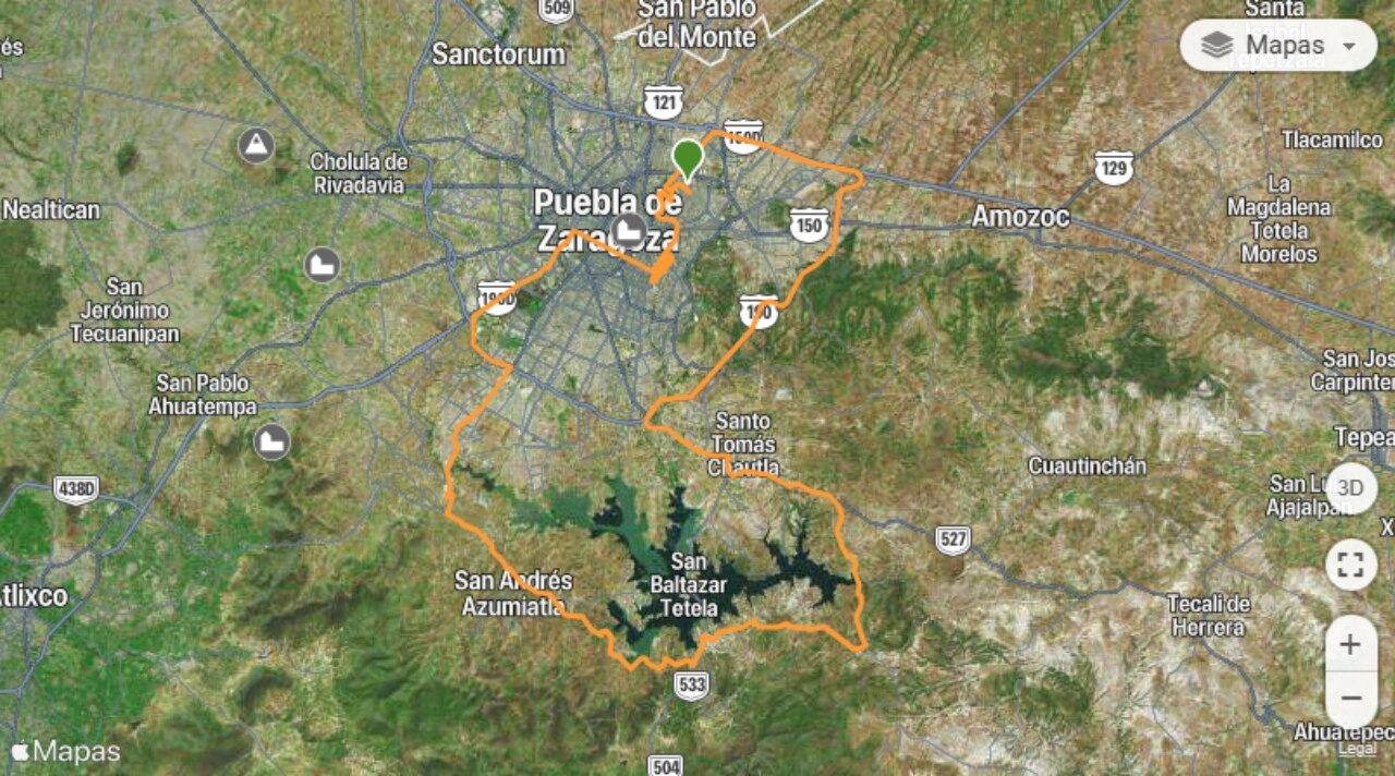 Esta es la ruta de Puebla-Valsequillo | Captura de pantalla