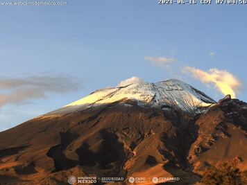 Monitoreo del volcán Popocatépetl, 16 de junio 2021