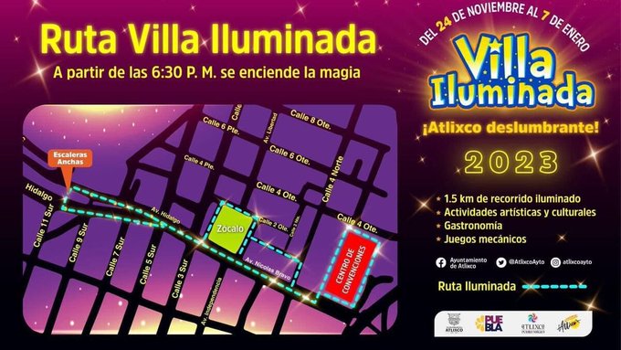 A partir del viernes 24 de noviembre podrás recorrer la Villa Iluminada de Atlixco | Agencia Es Imagen para El Universal Puebla